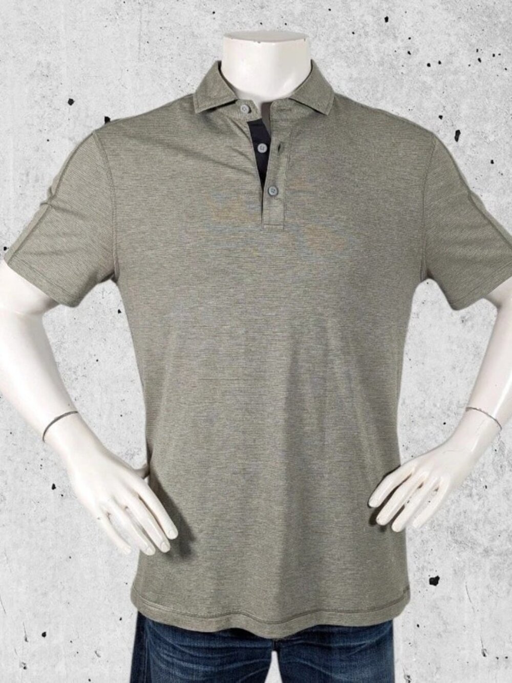 Lululemon Polo Shirt Size Large Green Stripe